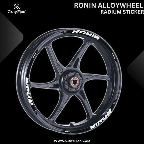 Alloy Wheel Radium Sticker for Ronin | Made in Premium Radium with FPF (Fade Protection Film), Waterproof, Precut Sticker, Pack Of 12